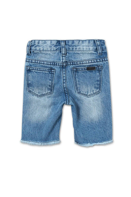 Haus of JR Dallas Distressed Denim Shorts Indigo
