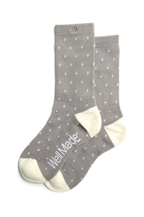 Well Made Plus Sock Grey/White