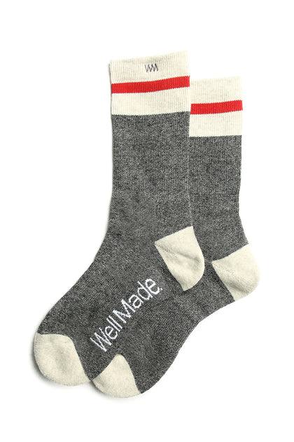 Well Made Lakyn Sock Grey/White/Red