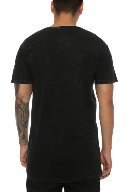 Silent Theory Acid Tall Tee Washed Black