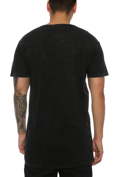 Silent Theory Acid Tall Tee Washed Black