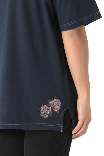 EPTM Embroidery Rose Box Tee Navy