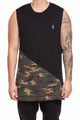 CARRÉ DIAGONAL PANEL 2 MUSCLE TEE BLACK/CAMO