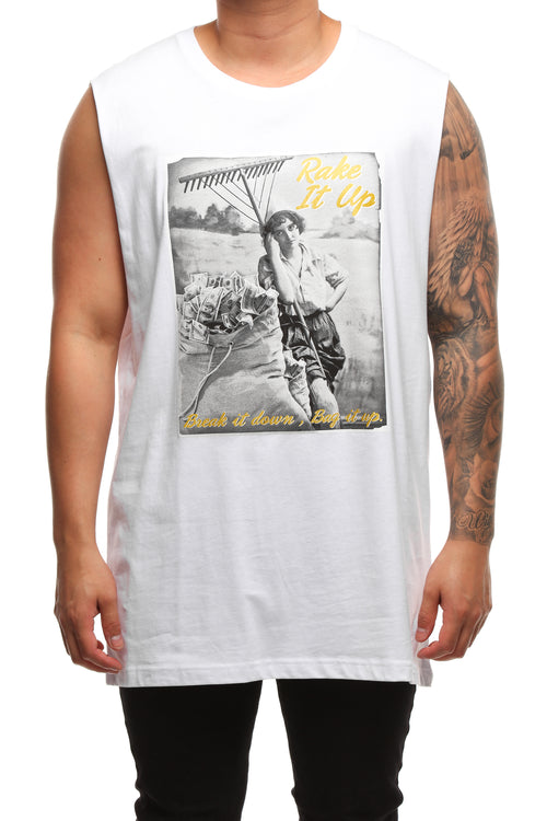 Goat Crew Rake It Up Muscle Tee White