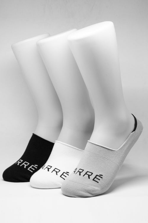 Carré Core No-Show Sock 3 Pack White/Black/Grey