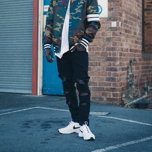 Saint Morta Hybrid Rework Ripped Jean Black