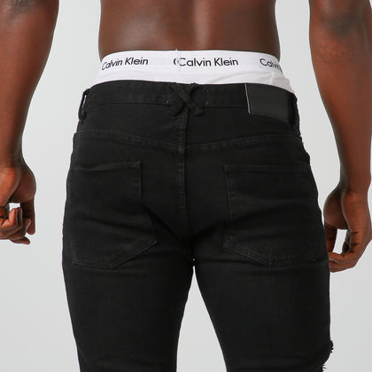 Saint Morta Hybrid Rework Ripped Jean Black