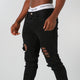 Saint Morta Hybrid Rework Ripped Jean Black