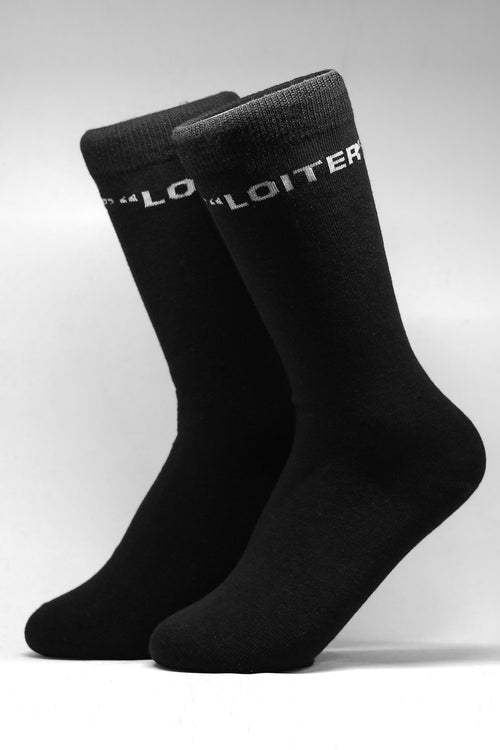 Loiter NYC Logo Sock Black
