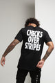 Goat Crew Checks Over Stripes SS Tee Black