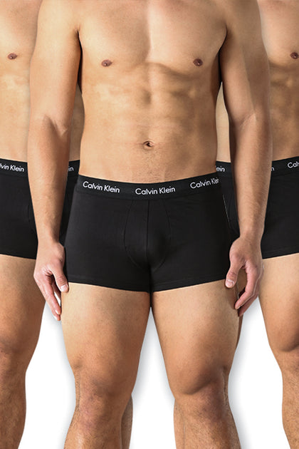 Calvin Klein Men's Low Rise Trunk 3 Pack Black/Black