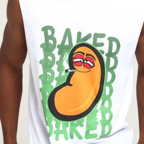 Goat Crew Baked Bean Muscle Tee White