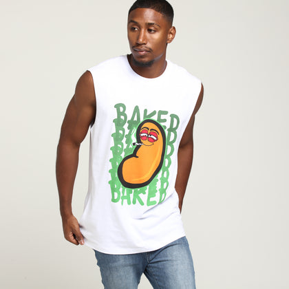 Goat Crew Baked Bean Muscle Tee White