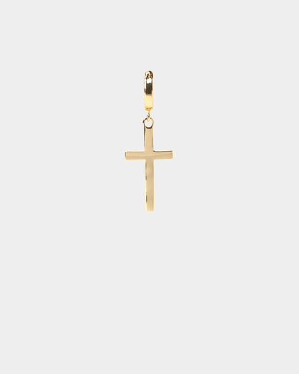 Saint Morta Cross Earring Iced Gold