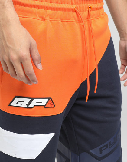 Black Pyramid Diagonal Split Shorts Orange