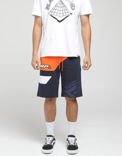 Black Pyramid Diagonal Split Shorts Orange