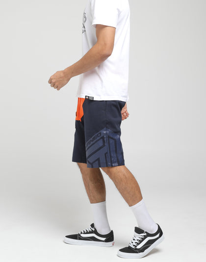 Black Pyramid Diagonal Split Shorts Orange