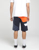 Black Pyramid Diagonal Split Shorts Orange