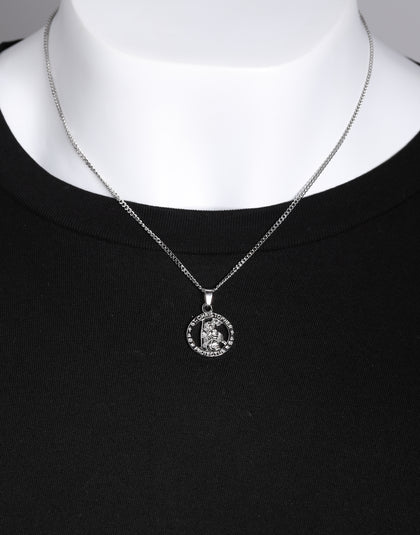 Midnight City St Christopher Pendant & Chain Silver