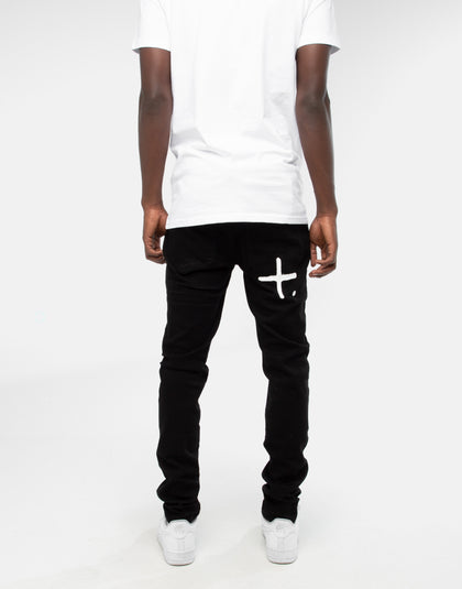 RIPPED ROCCO JEAN - 1 PLUS BLACK