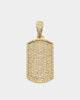 Saint Morta Iced Dog Tag Pendant Iced Gold