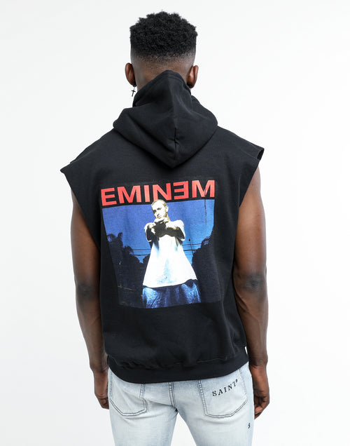 Eminem Sleeveless Photo Hoodie Black