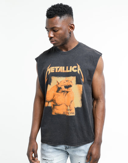 METALLICA Jump In The Fire Muscle Tee Washed Black
