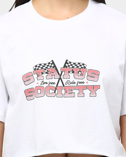 Status Society Women's Rival Crop T-Shirt White