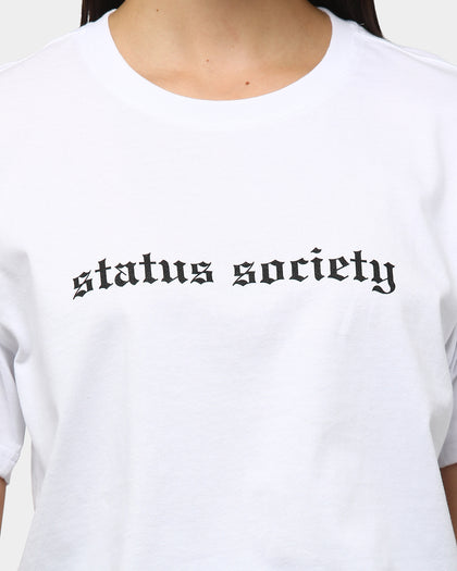 Status Society Women's Curio Crop T-Shirt White/Black