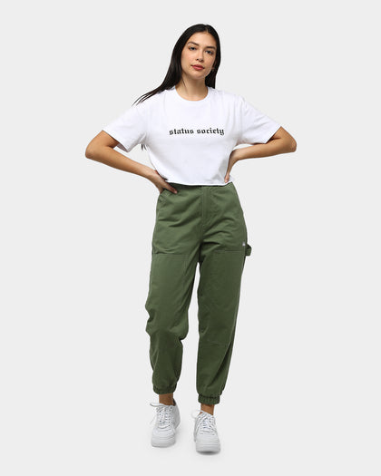 Status Society Women's Curio Crop T-Shirt White/Black