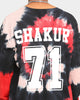 TUPAC Tie Dye Shakur 71' Long Sleeve T-Shirt Black/Red