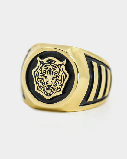 SAINT MORTA TIGER SOVEREIGN RING GOLD/BLACK