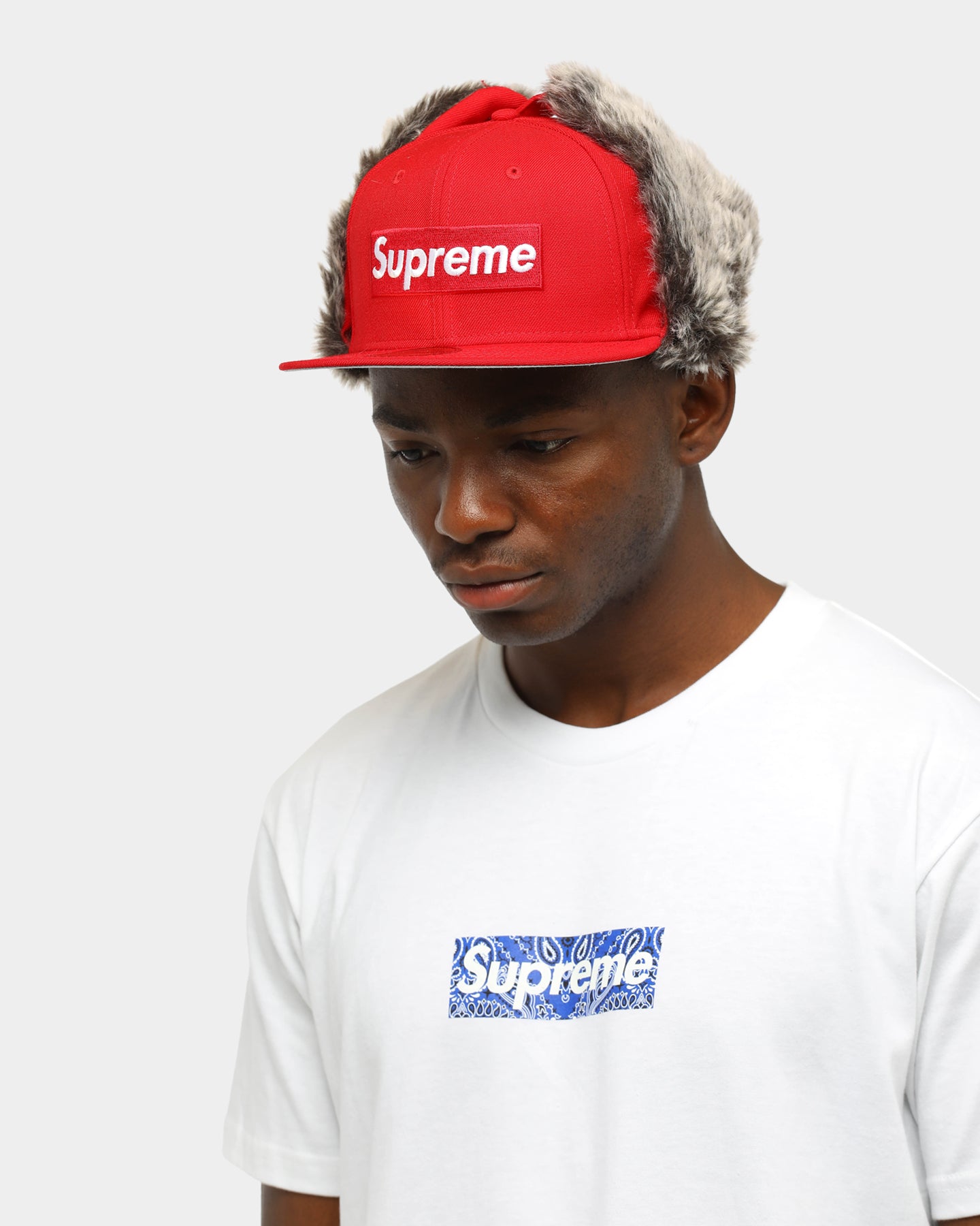 yaatemoota様 Supreme New Era WIND Earflap SUPREME x NEW ERA 59FIFTY EARFLAP NEW ERA RED | Culture Kings US