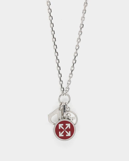 Off White Multicharm Colours Necklace Silver