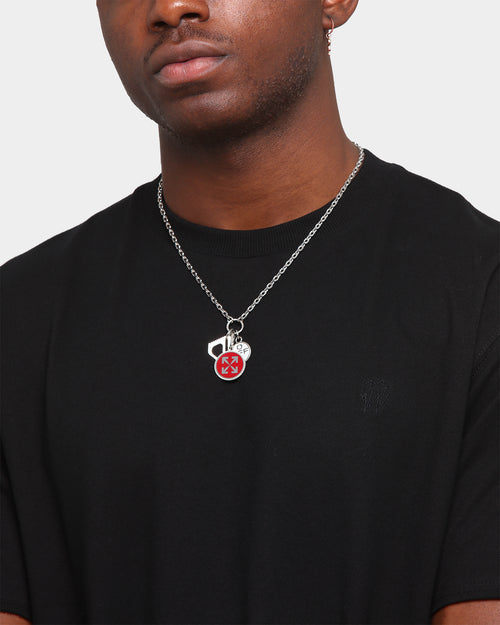 Off White Multicharm Colours Necklace Silver