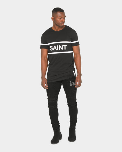 Saint Morta Men's College Distressed Jean Black