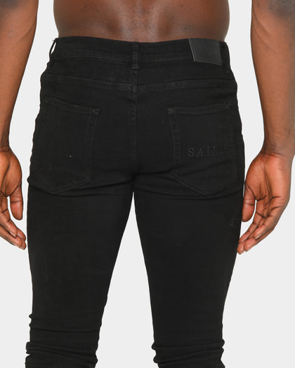 Saint Morta Men's College Distressed Jean Black