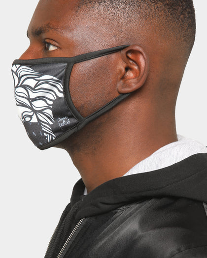 Crooks & Castles Men's Bandana Fashion Face Mask Black/White
