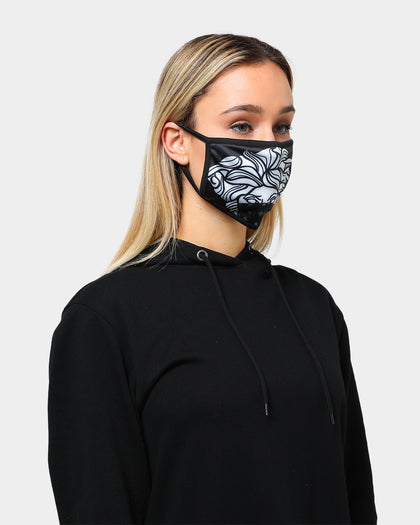 Crooks & Castles Men's Bandana Fashion Face Mask Black/White