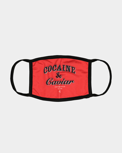 Crooks & Castles Men's Caviar Fashion Face Mask Red/Black