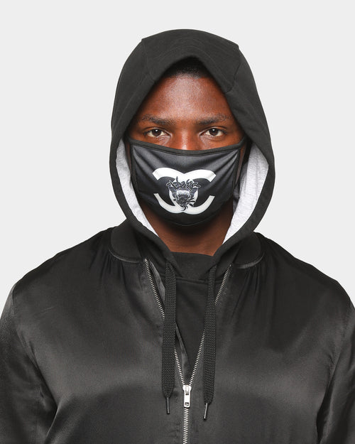 Crooks & Castles Men's Double C Fashion Face Mask Black/White