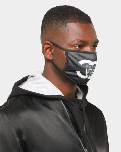 Crooks & Castles Men's Double C Fashion Face Mask Black/White