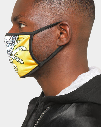 Crooks & Castles Men's Split Purp Fashion Face Mask Purple/Yellow