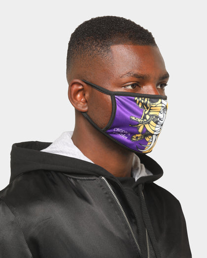 Crooks & Castles Men's Split Purp Fashion Face Mask Purple/Yellow