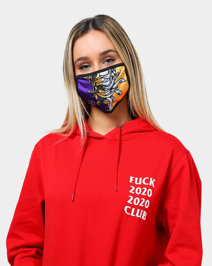 Crooks & Castles Men's Split Purp Fashion Face Mask Purple/Yellow