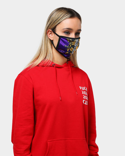 Crooks & Castles Men's Split Purp Fashion Face Mask Purple/Yellow