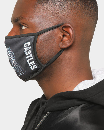 Crooks & Castles Men's Illuminati Fashion Face Mask Black/White