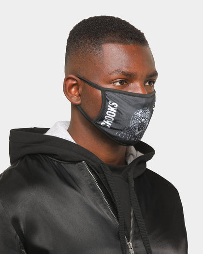 Crooks & Castles Men's Illuminati Fashion Face Mask Black/White