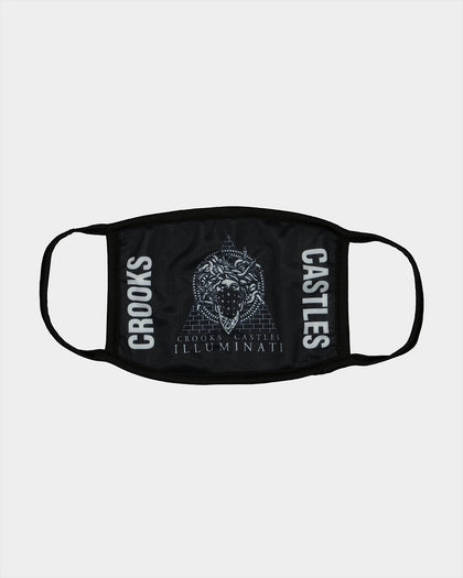 Crooks & Castles Men's Illuminati Fashion Face Mask Black/White