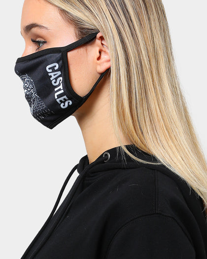 Crooks & Castles Men's Illuminati Fashion Face Mask Black/White